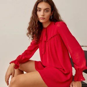 Reformation Cyril Dress S NWT Cherry